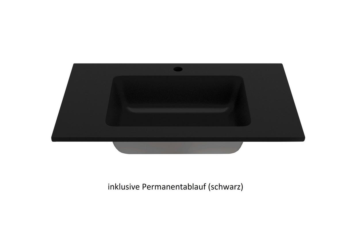 Waschtischkombi Sevilla Schwarz, B: 80 cm - Schwarz, MODERN, Keramik/Holzwerkstoff (80/54/47cm) - Held