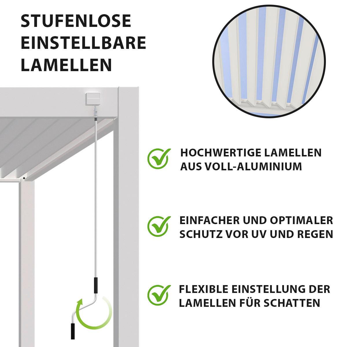 Pavillon Deluxe 720x360cm Wetterfest, Gartenpavillon - Weiß, Basics, Metall (720/255/360cm) - WEIDE