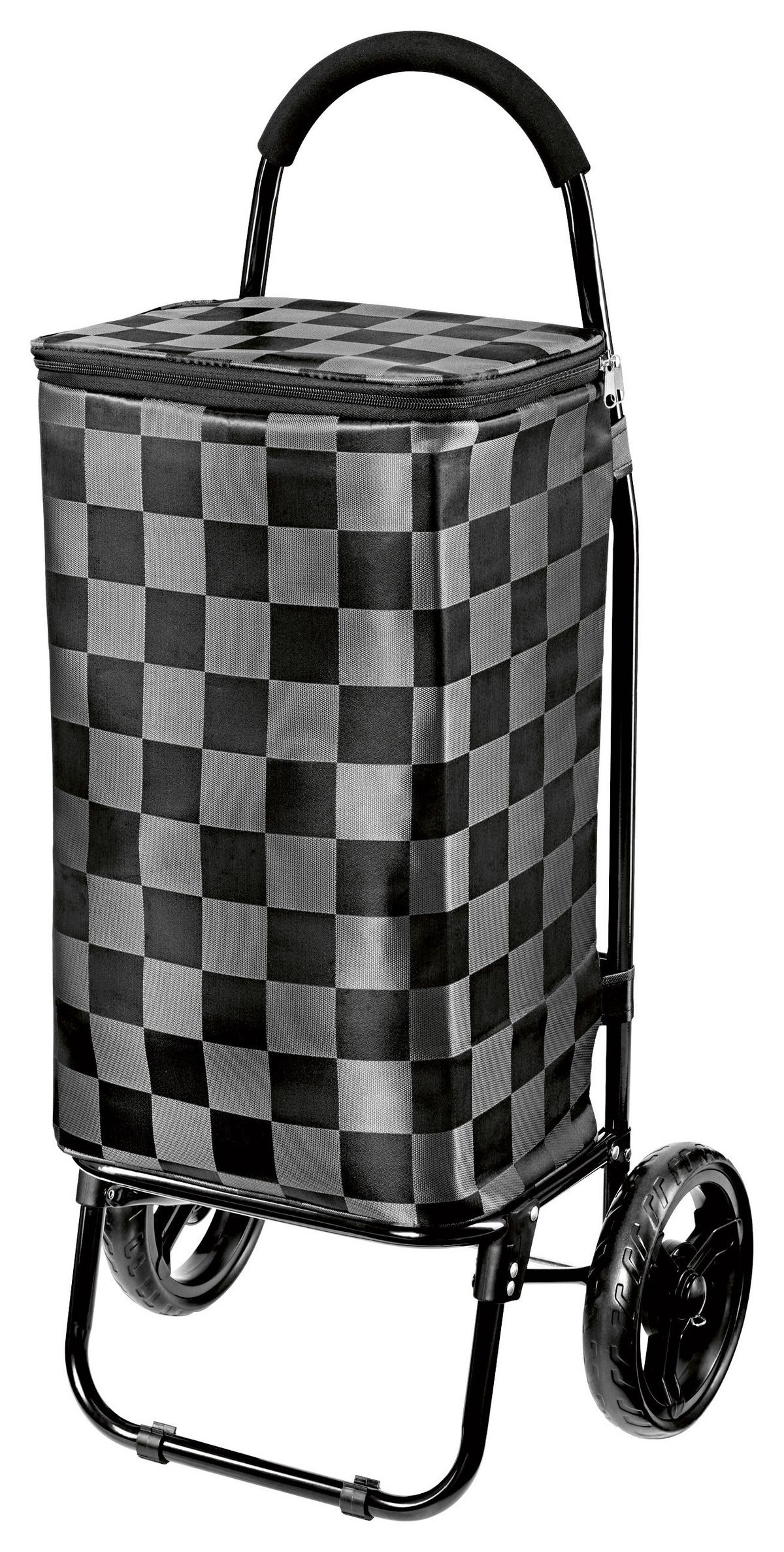 EINKAUFSTROLLEY EASYMAXX - Schwarz/Grau, Basics, Kunststoff/Metall (45/36/98cm) - EASYMAXX