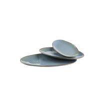 Servierplatte Nottingham 3--Teilig. Oval - Blaugrau, Basics, Keramik - Mäser