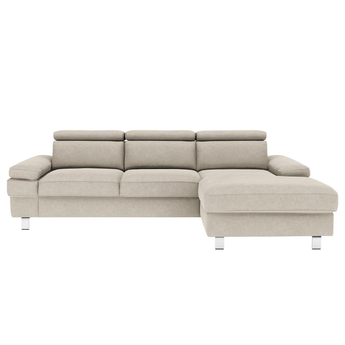 Ecksofa Elvis Silberfarben S: 259x182 Cm - Silberfarben, KONVENTIONELL, Textil (259/182cm) - Trendmanufaktur