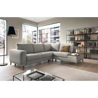 Ecksofa Alika, Grau S: 260x204 cm - Eschefarben/Grau, MODERN, Textil (260/204cm) - Trendmanufaktur