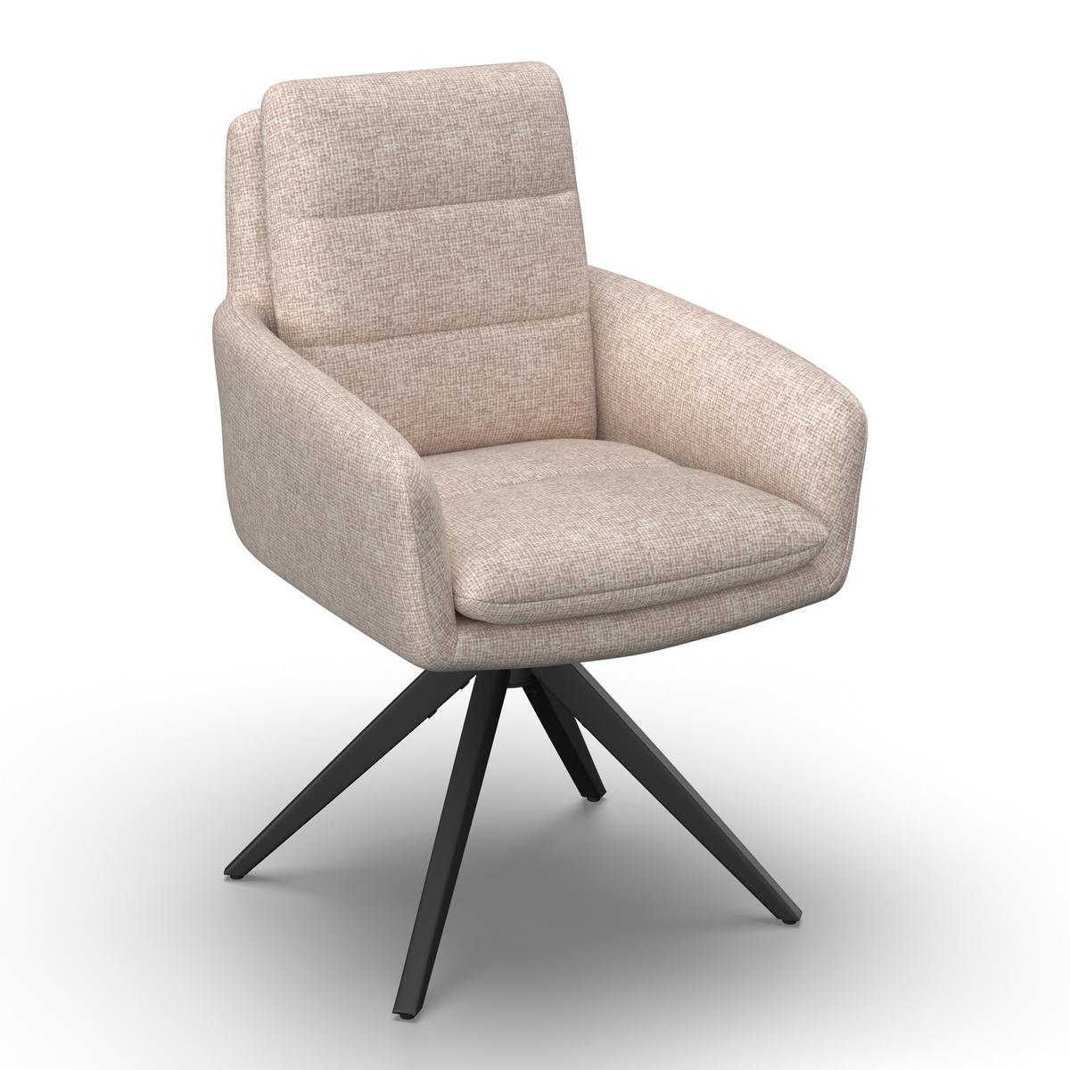 STOLIČKA S PODRÚČKAMI LAURIN - sivohnedá/čierna, Modern, kov/drevo (59/93/63cm) - Bessagi Home