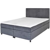 Boxspringbett Mit Topper 180x200 Cm Lilly - Schwarz/Grau, Basics, Holz/Textil (180/200cm) - Livetastic