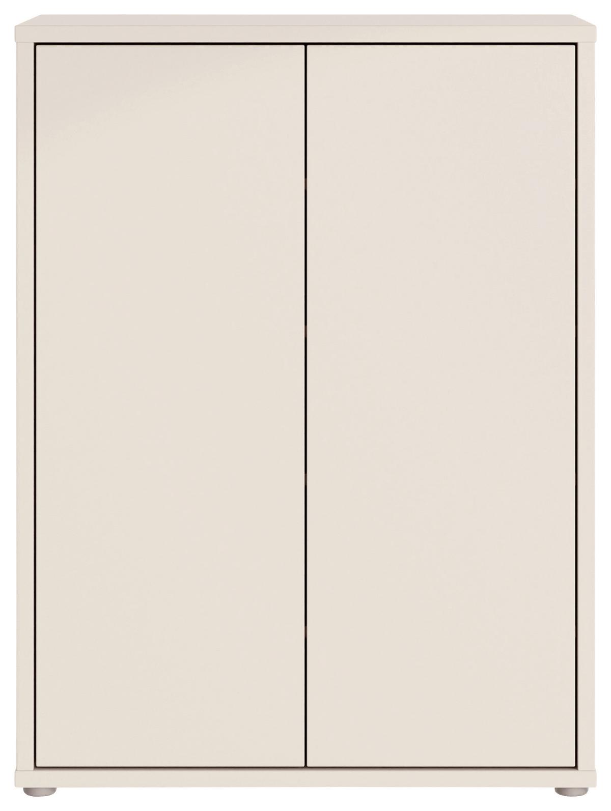 Skriňa na topánky ALICE kašmírová, š: 74,5cm - piesková/sivá, Modern, kompozitné drevo/plast (74,5/99,1/34,9cm)