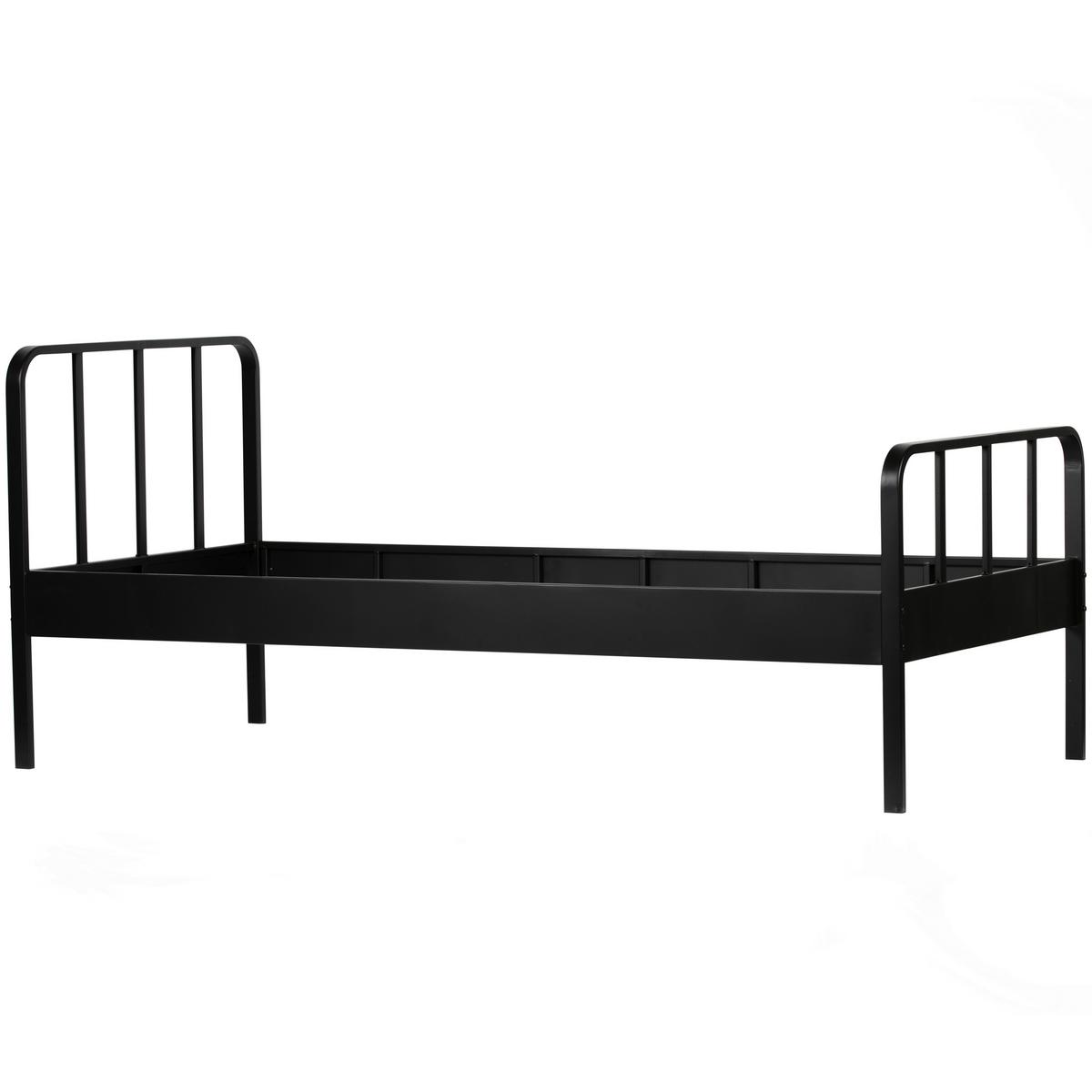 METALLBETT Mees Schwarz 90x200cm - Schwarz, Basics, Metall (90/200cm) - MID.YOU