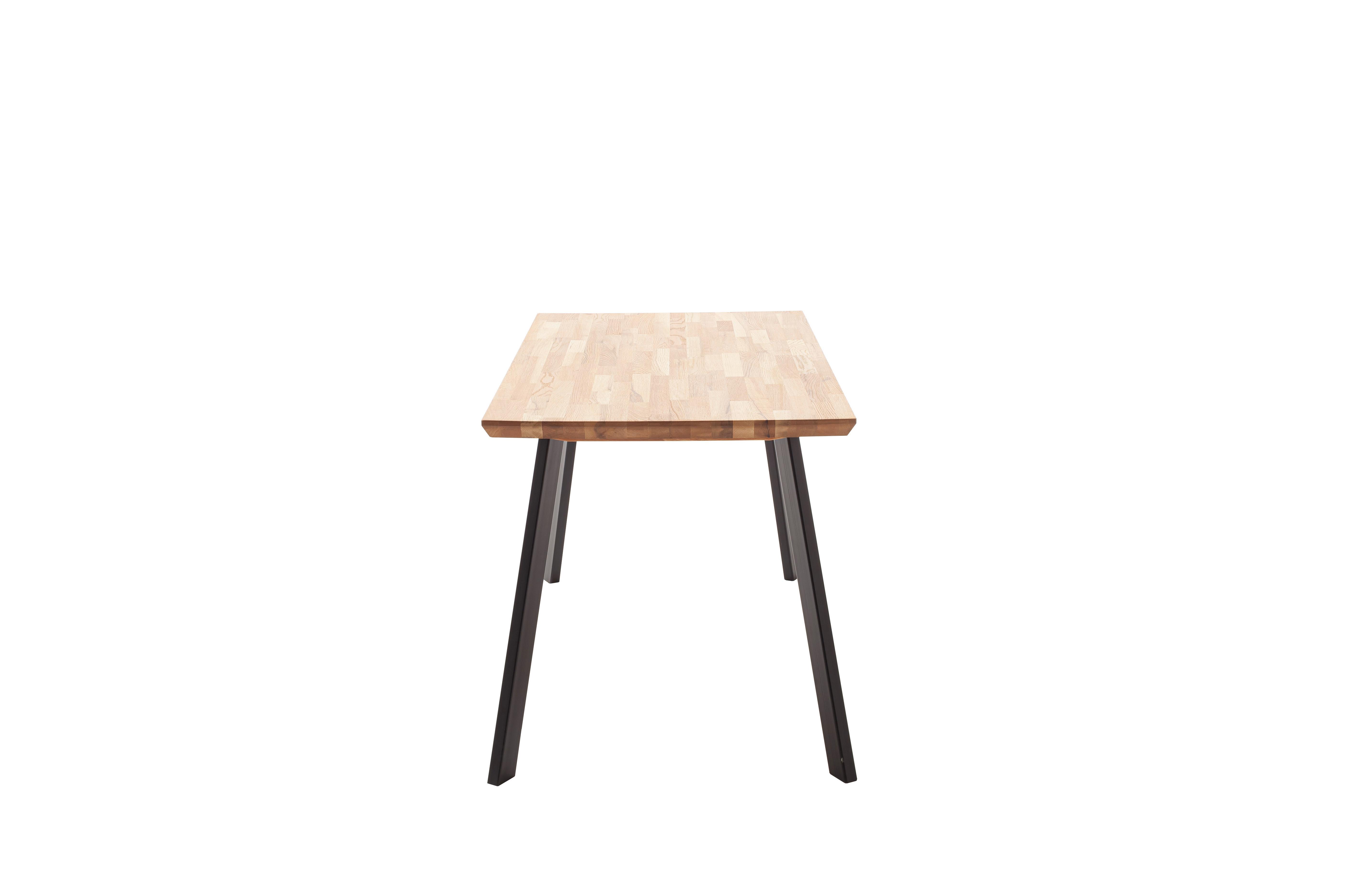 Esstisch Zeballos 120x90 cm Vierfußtisch - Eichefarben/Schwarz, ROMANTIK / LANDHAUS, Holz/Metall (120/75/90cm)