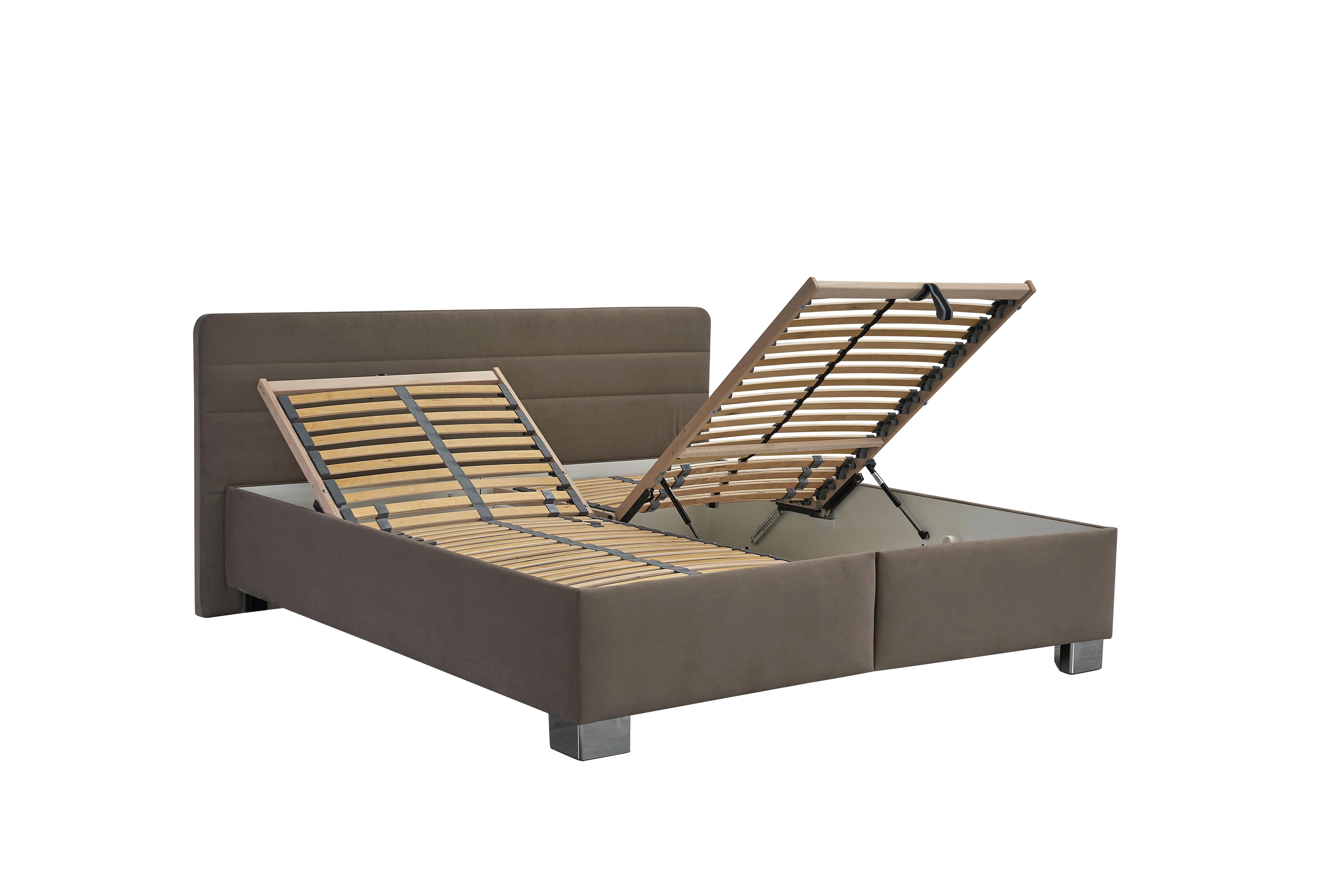 Čalouněná Postel Melissa 160 Hnědá - hnědá, Basics, kompozitní dřevo/textil (160/200cm)