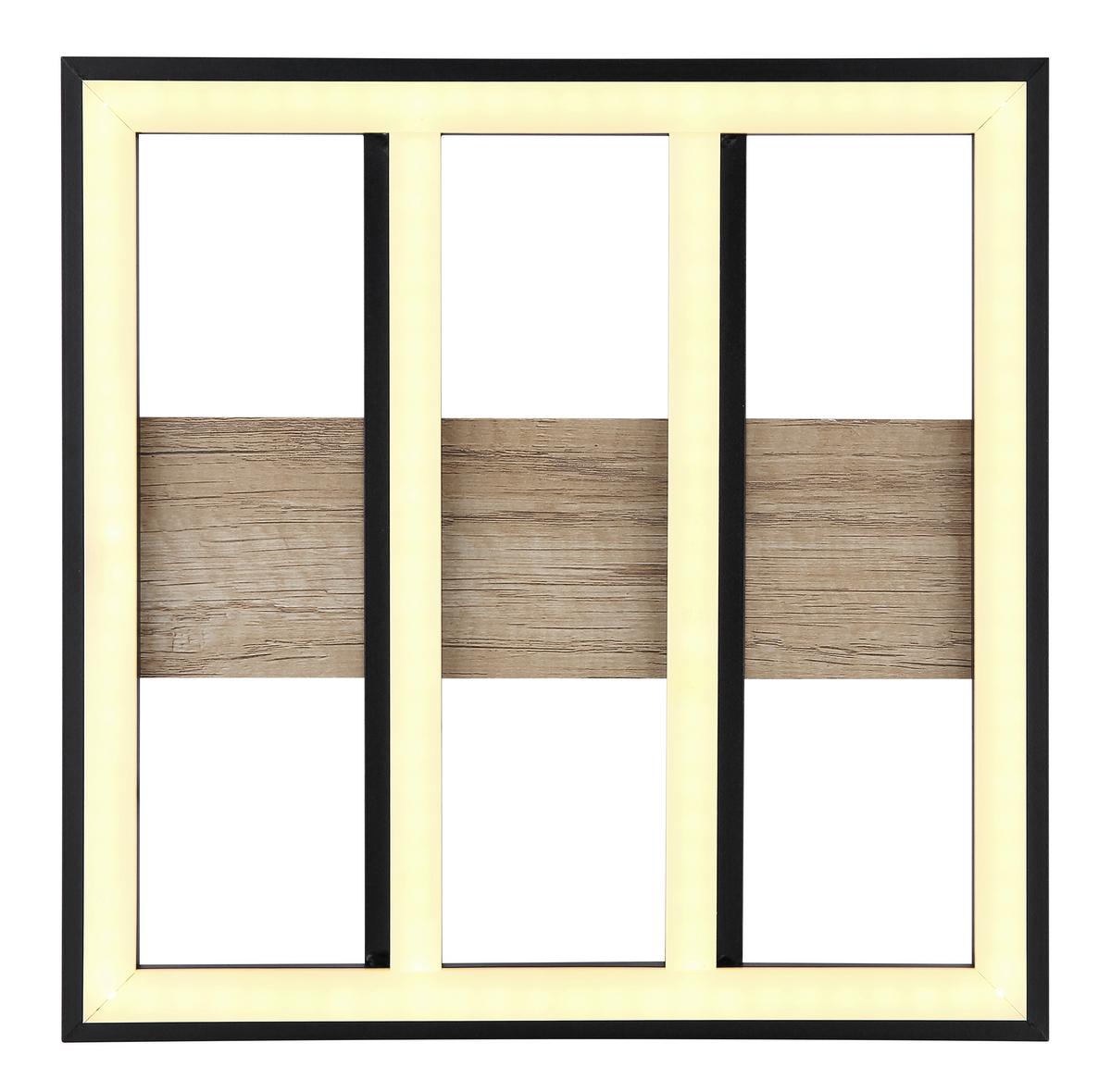 LED-Deckenleuchte 67291-18 - Dunkelbraun/Opal, Natur, Holzwerkstoff/Kunststoff (30/30/5,5cm) - Globo