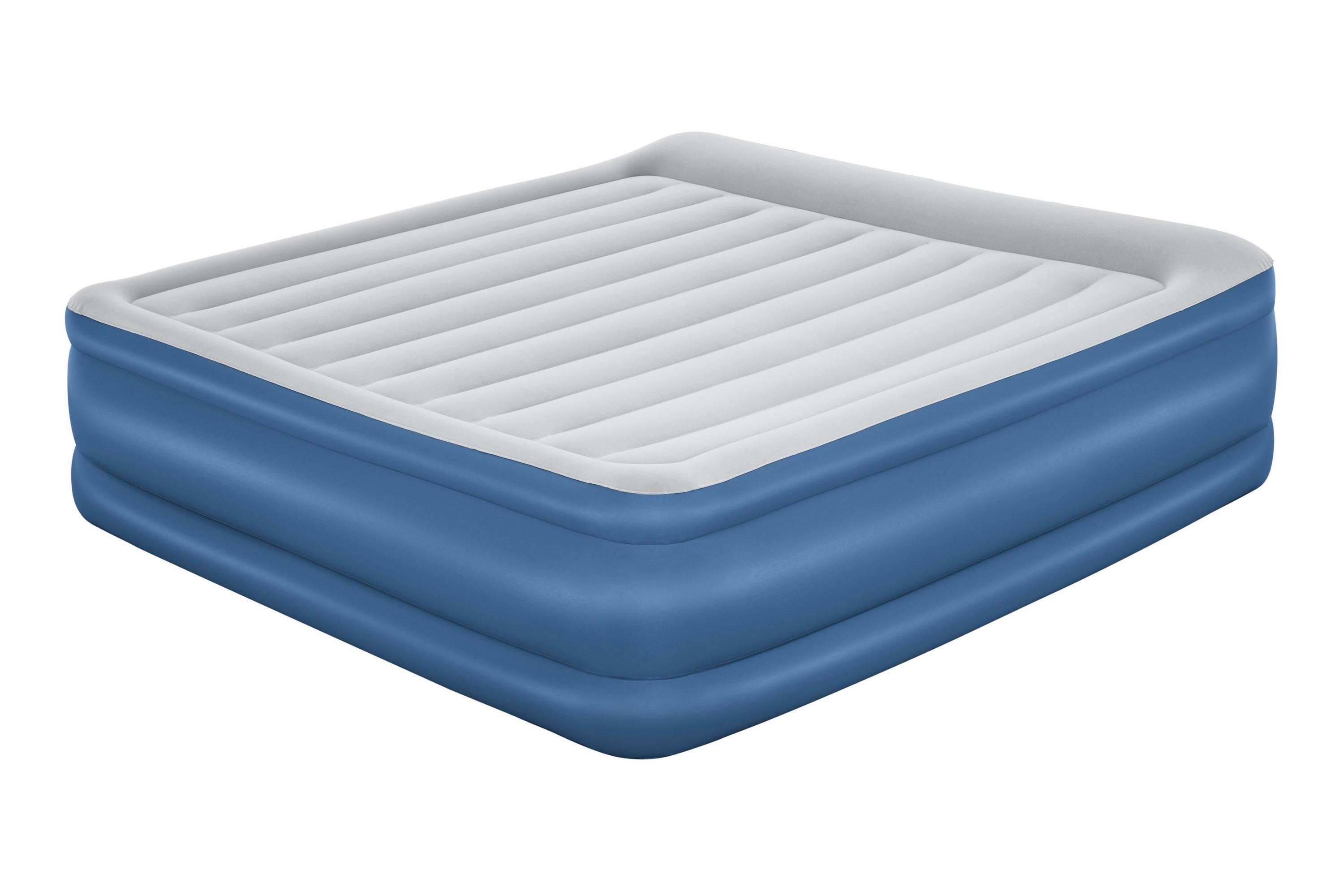 Luftbett Robert 203x193x56 cm Bis 300kg, inkl. Pumpe - Dunkelblau/Grau, KONVENTIONELL, Kunststoff/Metall (203/193/56cm) - Bestway