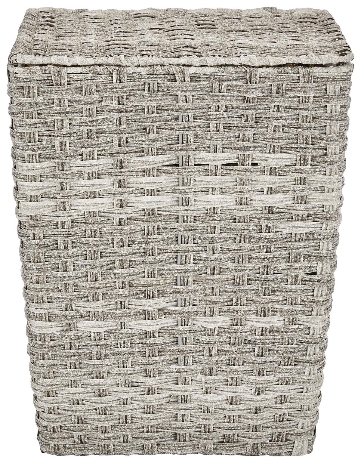 Wäschetonne mit Deckel Jandra Grau 37x48x28 cm - ROMANTIK / LANDHAUS, Kunststoff/Metall (37/48/28cm) - James Wood