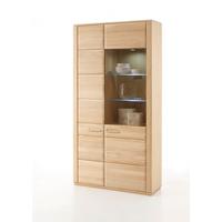 Vitrine teilmassiv B: 107 cm Sena Eichefarben - Eichefarben, Design, Glas/Holz (107/209/38cm) - Livetastic