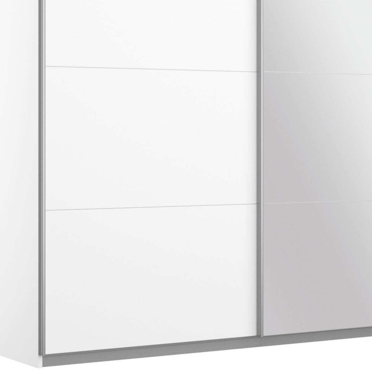 Schwebetürenschrank Mit Spiegel 181cm Belluno, Weiß Dekor - Weiß, MODERN, Holzwerkstoff (181/210/62cm) - Rauch Möbel