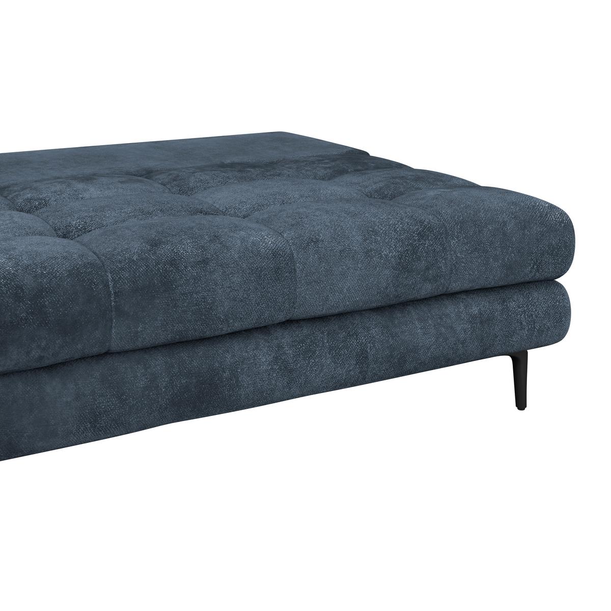 Schlafsofa Perla Dunkelblau B: 203 cm - Schwarz/Dunkelblau, KONVENTIONELL, Textil (203/94/96cm)
