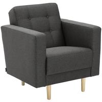 Polstersessel mit Armlehnen Jasmin Flachgewebe Anthrazit - Eschefarben/Anthrazit, MODERN, Textil (75/81/83cm) - Max Winzer