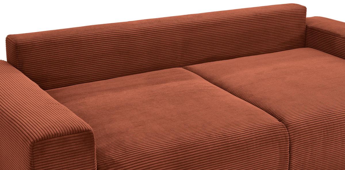 Schlafsofa Vouge Kupferfarben Bettkasten, B: 255 Cm - Buchefarben/Schwarz, KONVENTIONELL, Textil (255/86/123cm) - Livetastic