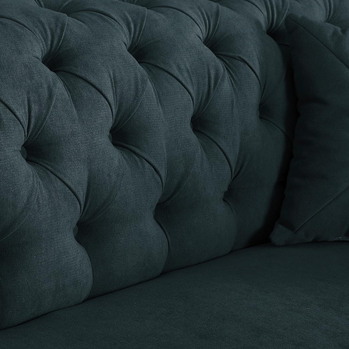 3-Sitzer-Sofa Preston Dunkelgrau B: 232 cm - Dunkelgrau/Braun, Design, Textil (232/79/97cm) - Livetastic