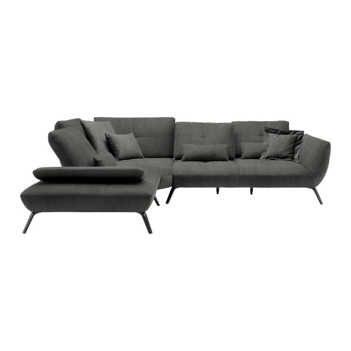 Rohová sedačka TRENDY, levá, antracitová - černá/antracitová, Moderní, kov/kompozitní dřevo (250/93/310cm) - Premium Living