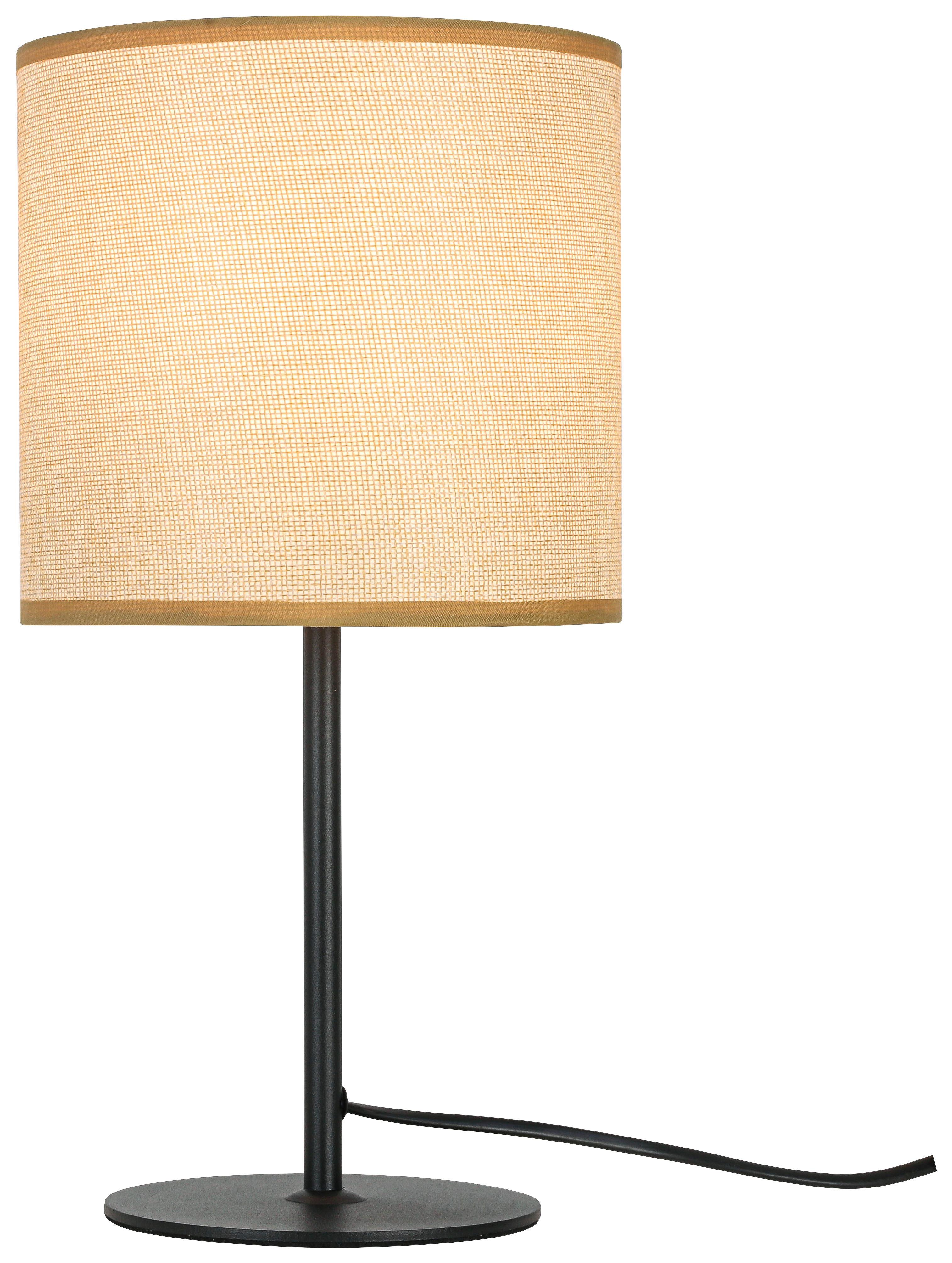 STOLNÁ LAMPA ZIMT - čierna/prírodná farba, Konventionell, kov/plast (18cm) - Mömax