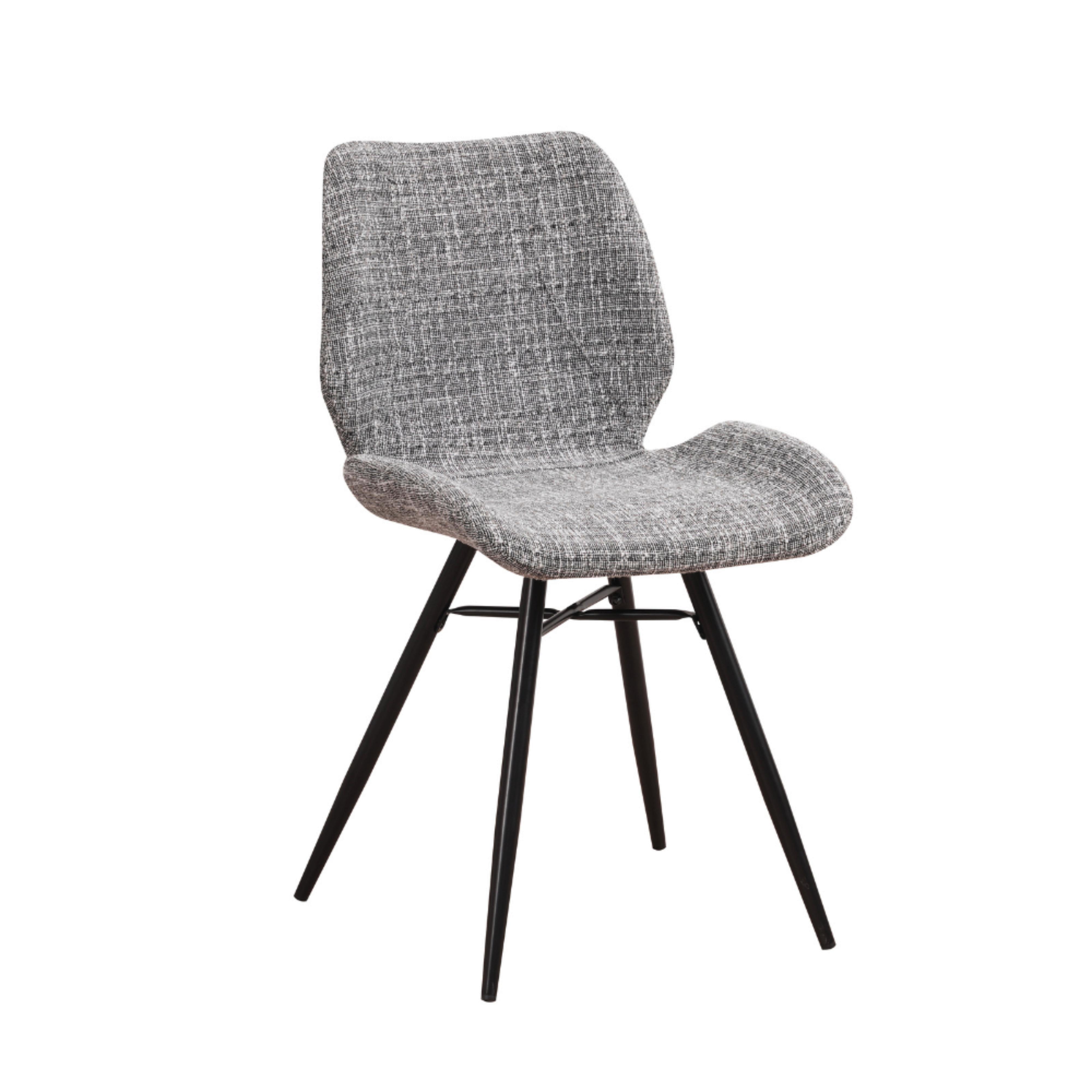 Stuhl-Set Barron Grau B: 47 cm - Schwarz/Grau, MODERN, Textil/Metall (47/82/55cm) - MID.YOU