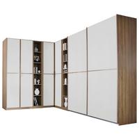 Eckschrank 224x359cm Essensa, Eiche Dekor/weiß - Weiß/Sonoma Eiche, Design, Holzwerkstoff (224/359cm) - Rauch Möbel