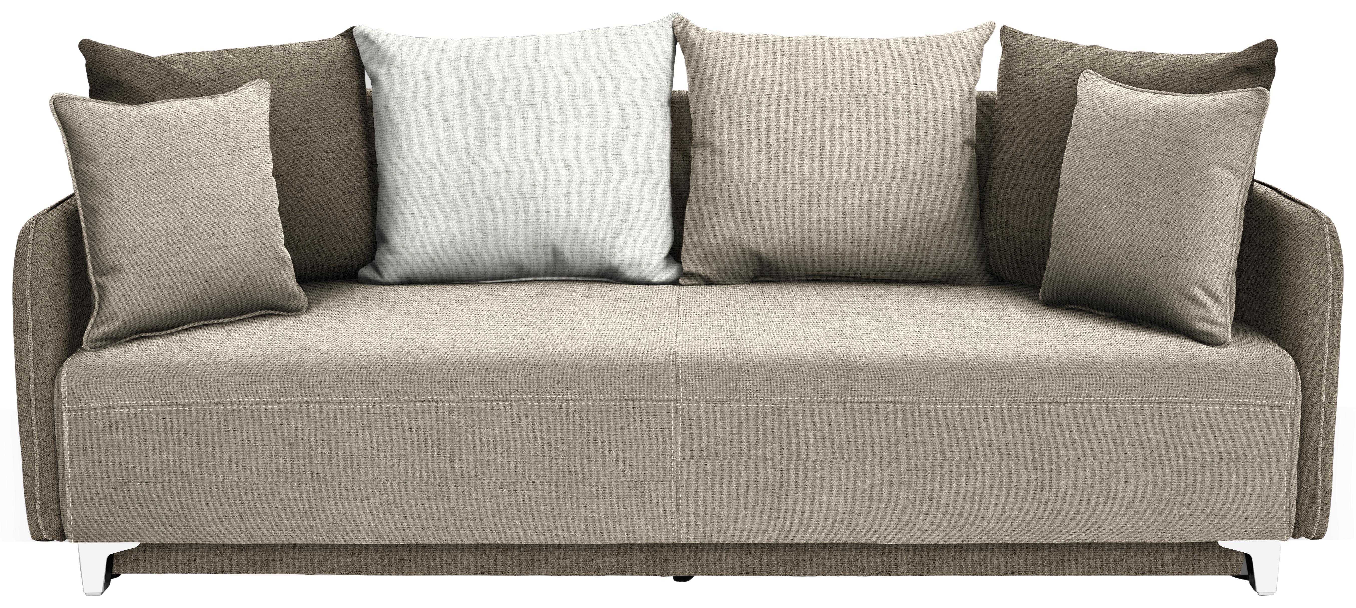 Schlafsofa Casis - Hellbraun/Chromfarben, LIFESTYLE, Holz/Textil (218/92/97cm) - Luca Bessoni