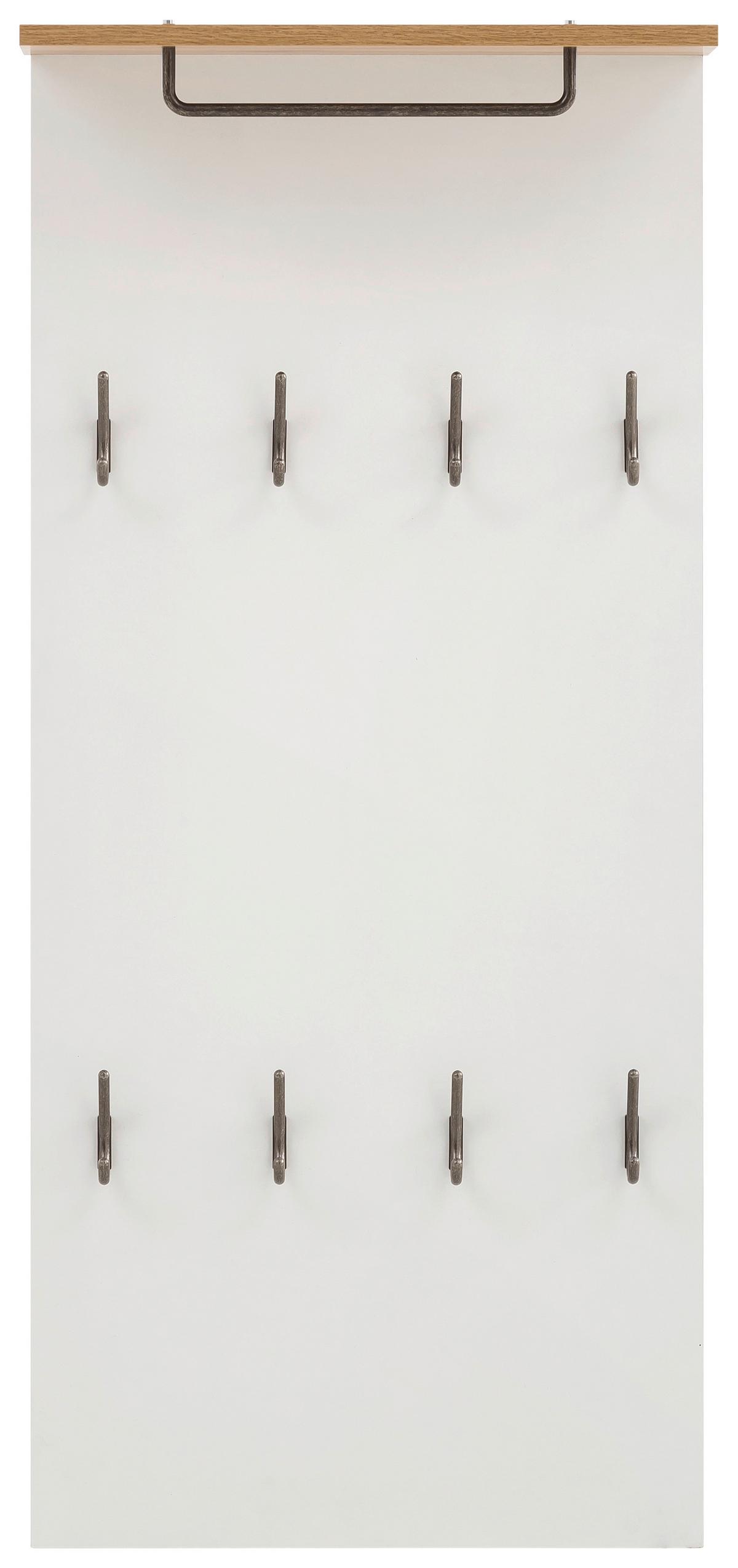 Garderobenpaneel Marit Eichefarben/Weiß B: 50 cm - Eichefarben/Weiß, KONVENTIONELL, Holzwerkstoff (50/110,6/19,9cm) - MID.YOU