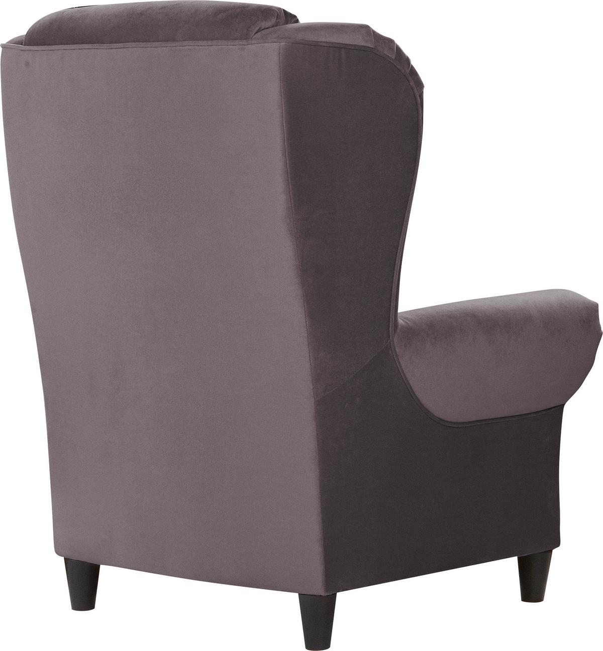 Ohrensessel Baron Dunkelgrau B: 94 cm - Dunkelgrau/Schwarz, Design, Textil (94/112/92cm) - MID.YOU