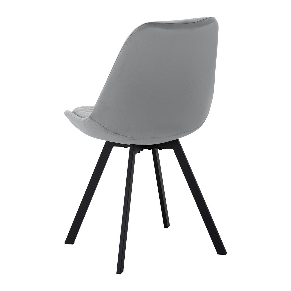 Židle Isabella samet - šedá - šedá/černá, Moderní, kov/dřevo (49/83/53cm) - Livetastic