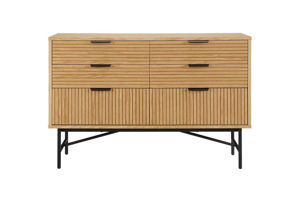 Kommode Schwarz, Eiche Dekor B: 120cm - Eichefarben/Schwarz, Design, Holz/Holzwerkstoff (120/80/40cm) - Livetastic