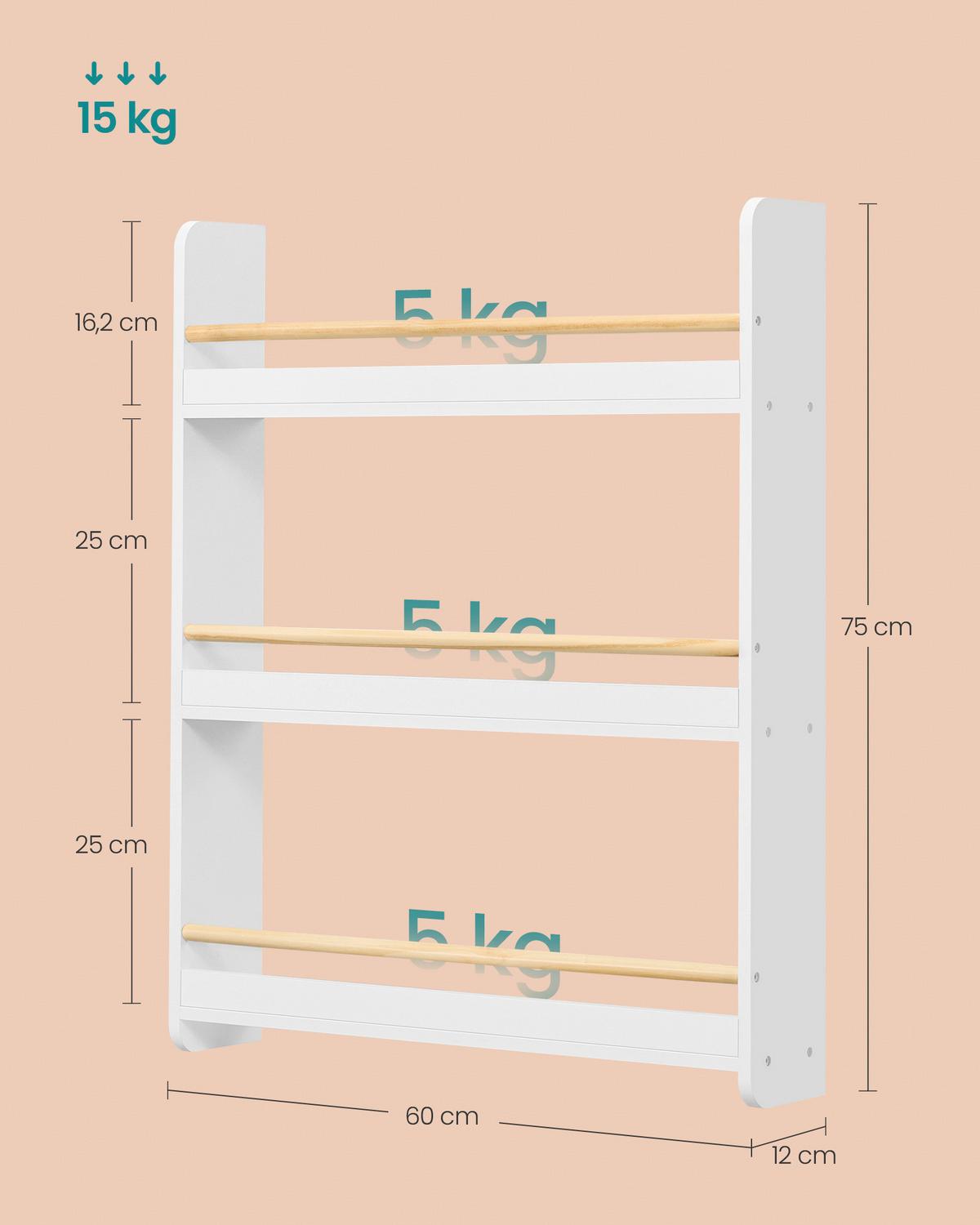 Kinderregal Kid Bookcase Naturfarben/Weiß B: 60 cm - Naturfarben/Weiß, MODERN, Holz/Holzwerkstoff (60/75/12cm) - MID.YOU