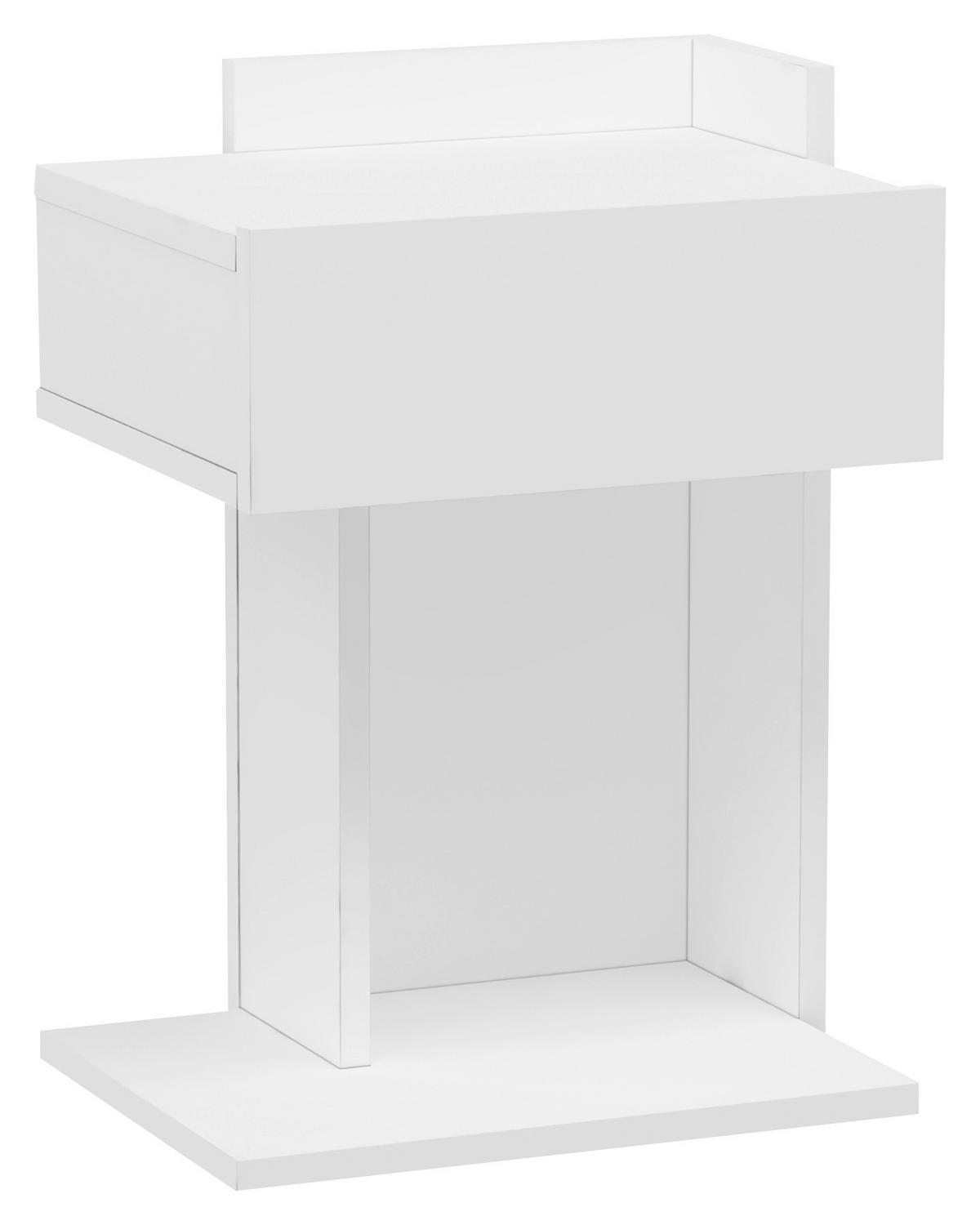 Nachtkästchen, Weiß H: 55 cm, Herakles - Weiß, Design, Holzwerkstoff (41,4/55/33,2cm) - MID.YOU