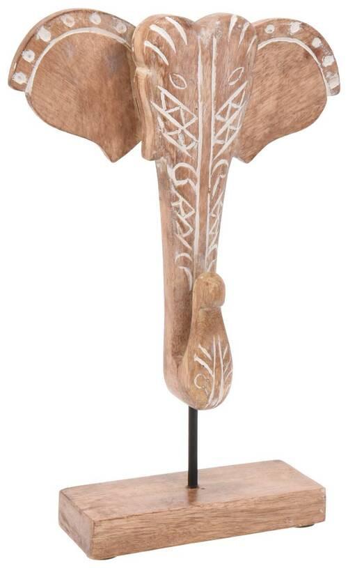 DEKORAČNÍ SLON BENJAMIN - přírodní barvy, Basics, dřevo (22/30/6cm) - Modern Living