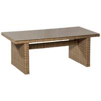 Gartentisch Riviera Kunststoff/Metall/Glas L 200cm - Naturfarben, MODERN, Glas/Kunststoff (200/100/78cm) - Gardenson
