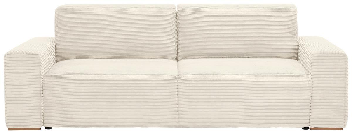 Schlafsofa Vouge Creme Bettkasten, B: 255 Cm - Buchefarben/Creme, KONVENTIONELL, Textil (255/86/123cm) - Livetastic
