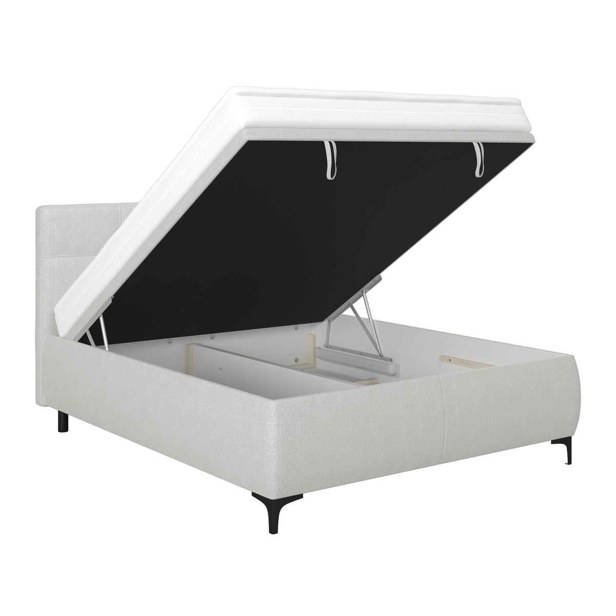 Polsterbett Zeni 140 - Champagner/Schwarz, KONVENTIONELL, Holz/Textil (140/200cm)