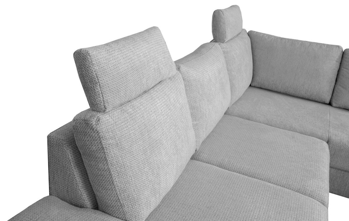 Rohová sedačka SARA L, pravá, sivá - čierna/sivá, Basics, kov/textil (250/189cm) - Ondega