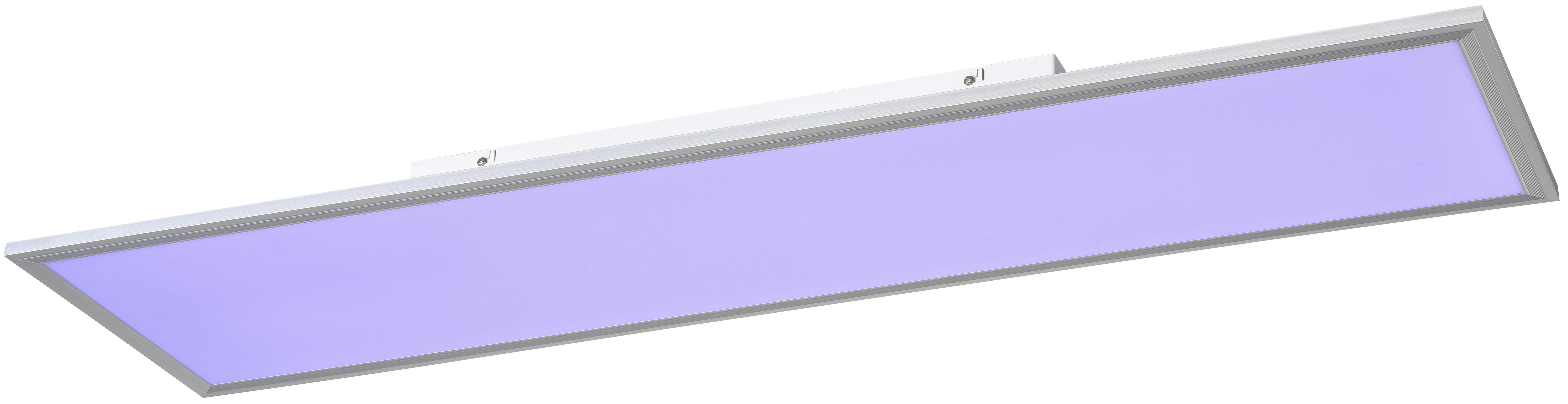 LED-Deckenleuchte Ulla L: 120 cm mit Farbwechsler - Silberfarben/Weiß, MODERN, Kunststoff/Metall (30/120/7,5cm) - Luca Bessoni