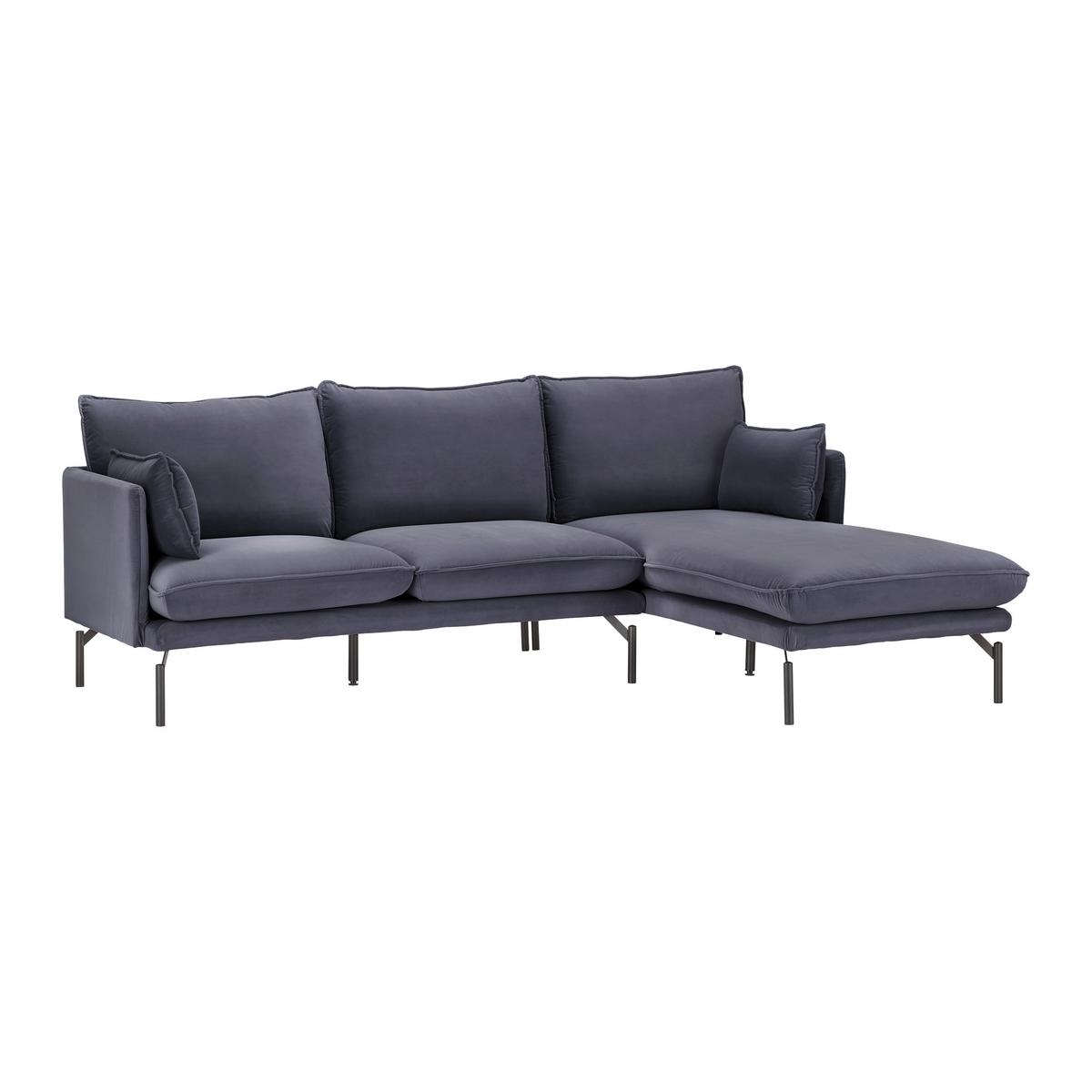Sedacia súprava ROSA sivá - čierna/sivá, Modern, kov/textil (226/84/163cm) - Bessagi Home
