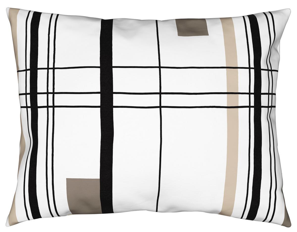 Renforcé-Bettwäsche 140x200 cm Elea Braun/Weiß/Taupe - Taupe/Braun, MODERN, Textil - Luca Bessoni
