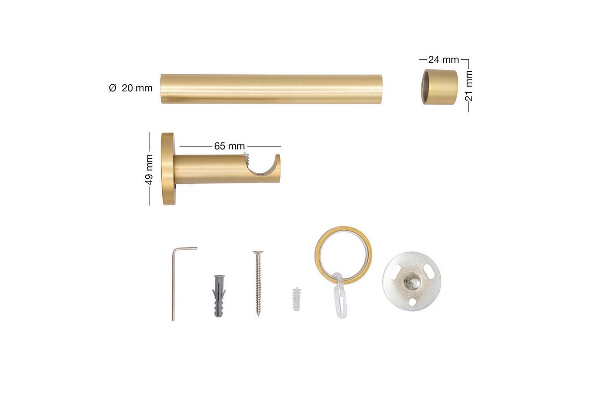 Rundstangengarnitur Goldfarben L: 110 Cm - Goldfarben, Basics, Metall (110cm)