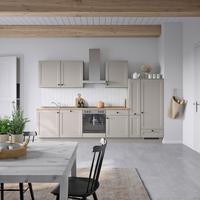 Kuchynská linka 330 cm, kamenná sivá - čierna/sivá, Modern, kov/kompozitné drevo (330cm) - Nobilia