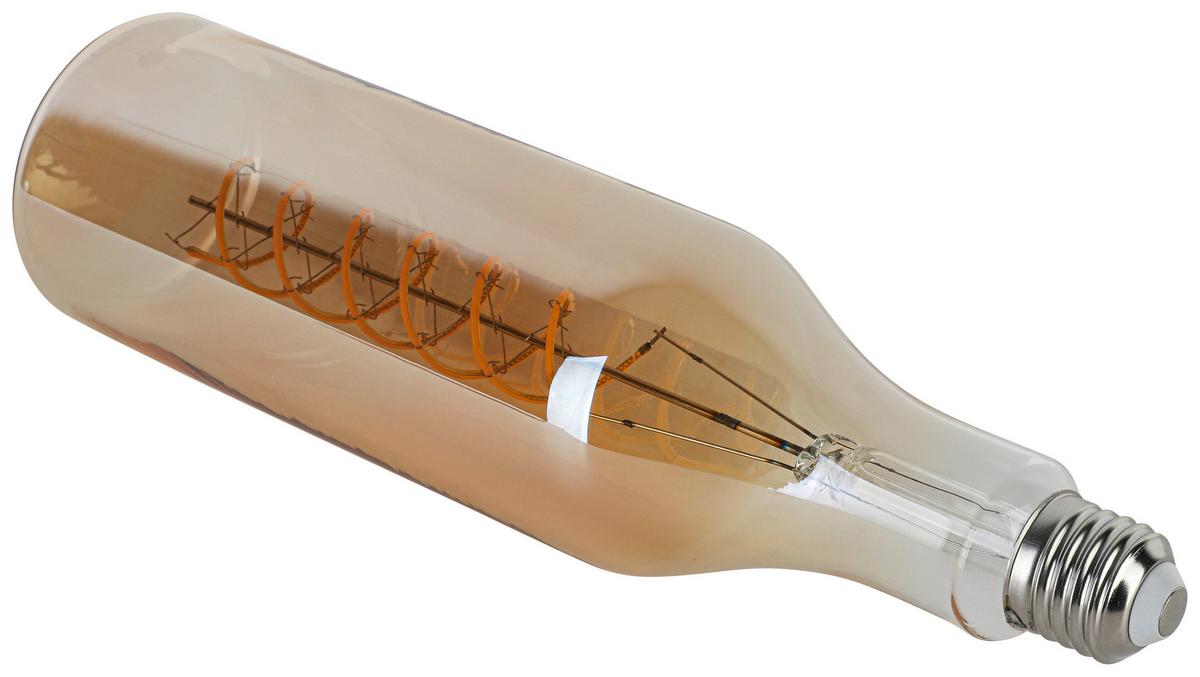 LED ŽÁROVKA FLASCHE - jantarové barvy, Romantický / Rustikální, kov/sklo (7,5/27,5cm) - Mömax