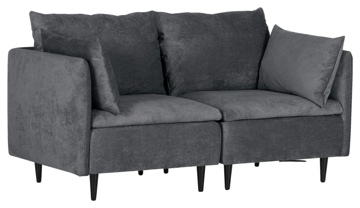 Sofaelement Fynn, Anthrazit B: 83 cm - Anthrazit/Schwarz, KONVENTIONELL, Textil (83/72/83cm) - MID.YOU