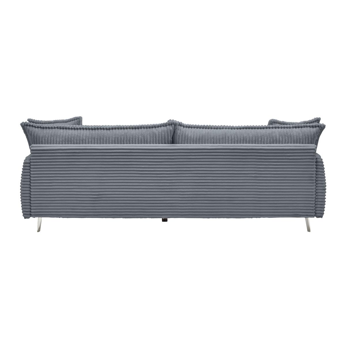Veľká pohovka KISS, tmavosivý menčester - čierna/chrómová, Modern, kov/drevo (241/90/117cm) - Mömax