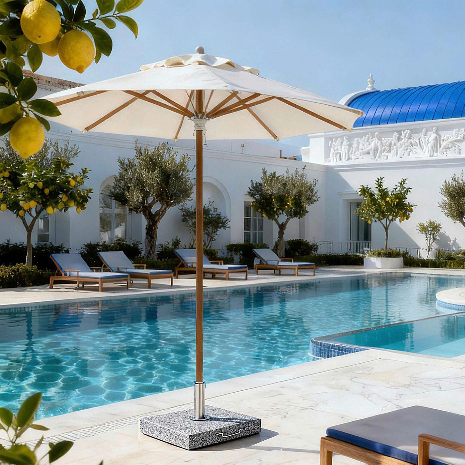 Sonnenschirmständer Sydney - Grauweiß, MODERN, Stein/Metall (45/38/45cm) - Beldano