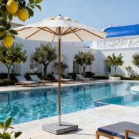 SONNENSCHIRMSTÄNDER SYDNEY - Grauweiß, MODERN, Stein/Metall (45/38/45cm) - Beldano