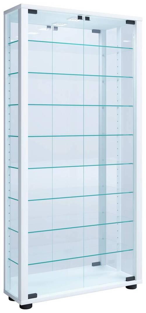 Hängevitrine Vitrosa Weiß B: 59 cm - Schwarz/Weiß, MODERN, Glas/Holzwerkstoff (59/114,3/18cm) - MID.YOU