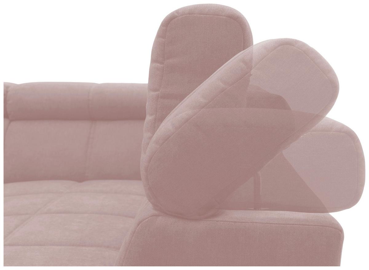 Wohnlandschaft Brandon Kopfteilverstellung Pink - Schwarz/Rosa, Design, Textil (175/359/228cm) - MID.YOU