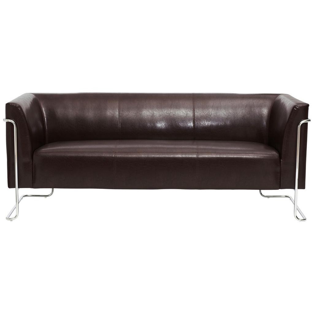 3-Sitzer-Sofa CURACAO Dunkelbraun Lederlook B: 179cm